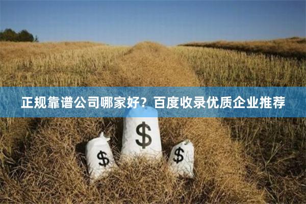 正规靠谱公司哪家好？百度收录优质企业推荐
